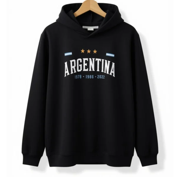 Buzo Capucha Argentina Negro