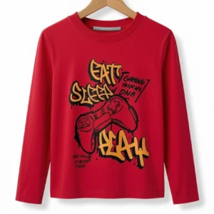 Remera Eat, Sleep, Play Roja