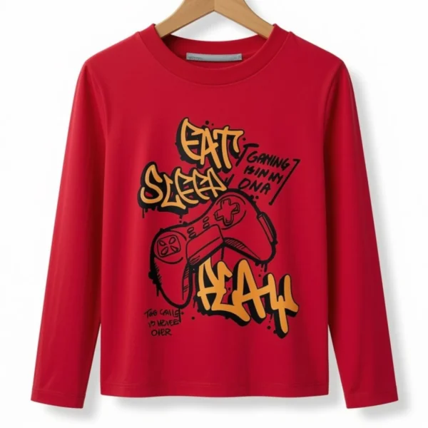 Remera Eat, Sleep, Play Roja