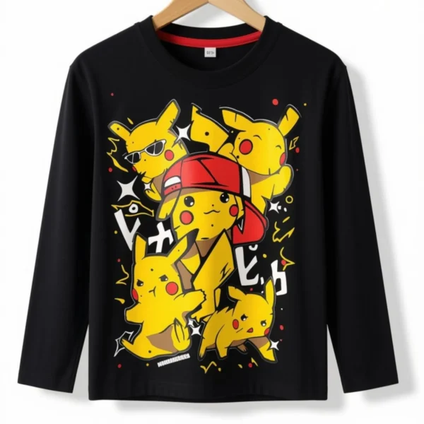 Remera Pikachu Negra