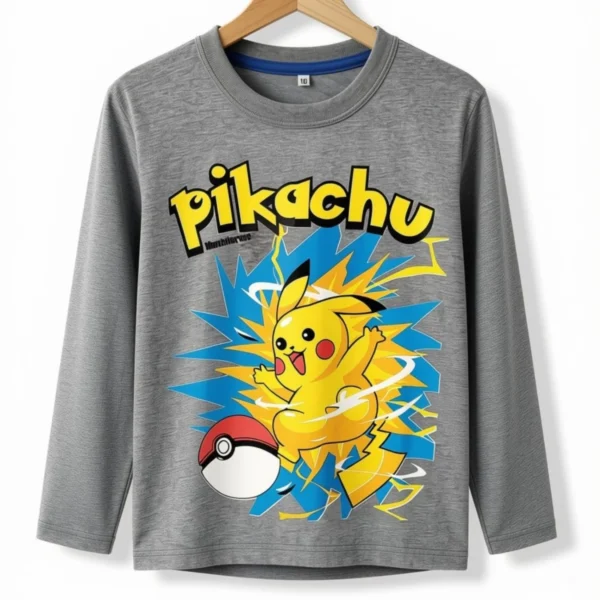 Remera Pikachu Gris