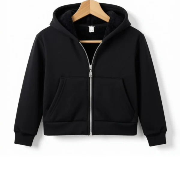 Campera con Piel Negra