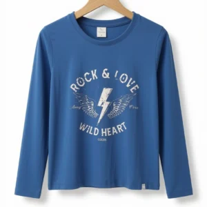 72 Remera Rock & Love Celeste