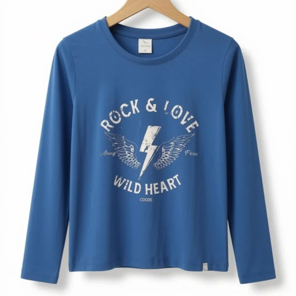 Remera Rock & Love Celeste