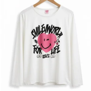 85 Remera Corazón Smile Blanca