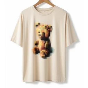 Remera Oso Pixel Beige
