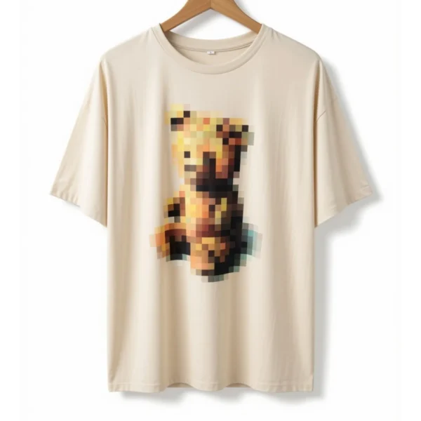 Remera Oso Pixel Beige