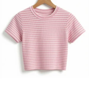 Remera Rayada Rosa