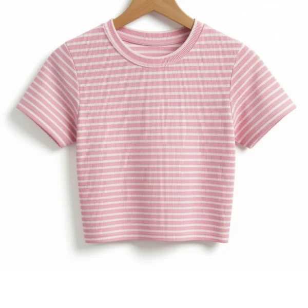 Remera Rayada Rosa