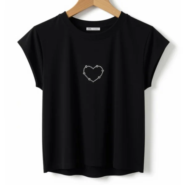 Remera Corazón Negra