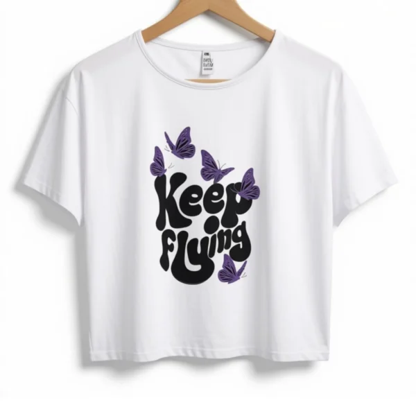 Remera Keep Mariposas Blanca