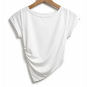 Remera Frunce y Pico Blanca