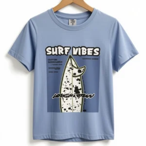 Remera Surf Vibes Celeste