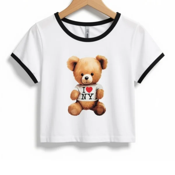 Remera Oso NY Blanca