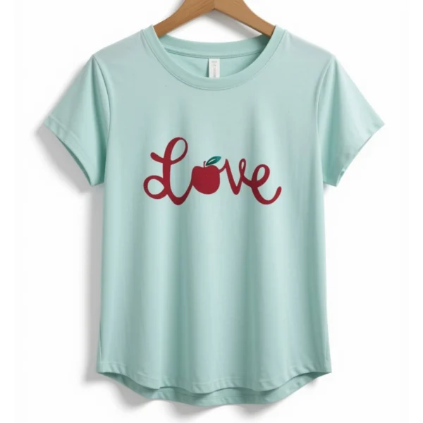 Remera Love Manzana Verde