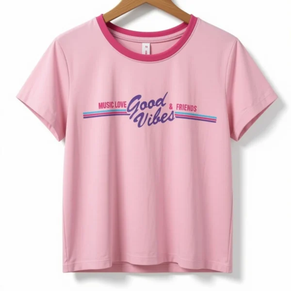 Remera Good Vibes Rosa