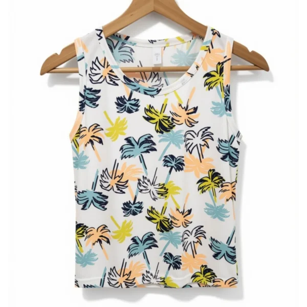 Musculosa Palmeras Blanca
