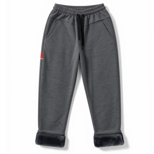 Pantalón con Piel Gris