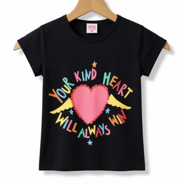 Remera Corazón Win Negra