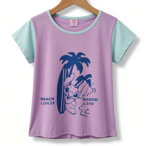 Remera Stitch Beach Life Lila