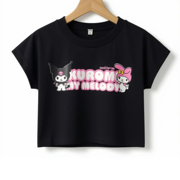 Remera Kuromi My Melody Negra