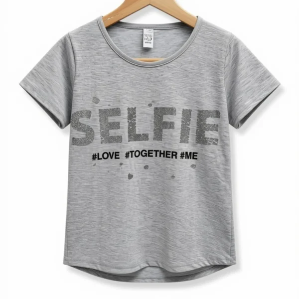 Remera Selfie Gris