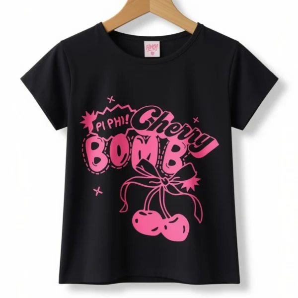 Remera Cherry Negra