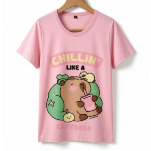 Remera Capibara Chill Rosa