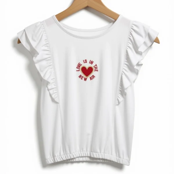 Remera Love Is In The Air Blanca Volado