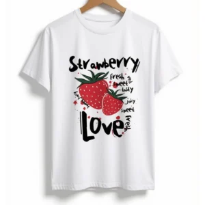 74 Remera Strawberry Blanca