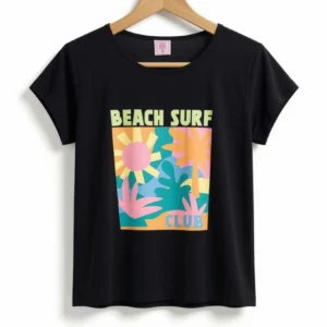 Remera Beach Surf Negra