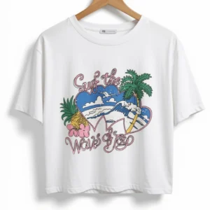 Remera Surf The Waves Of You Blanca