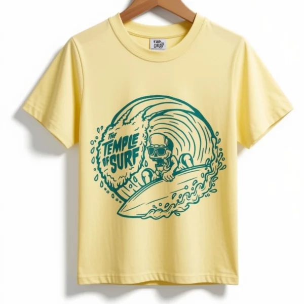 Remera Calavera Surf Amarilla
