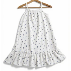 255 Vestido Solero Blanco Flores