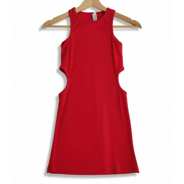 Vestido Rojo Recortes