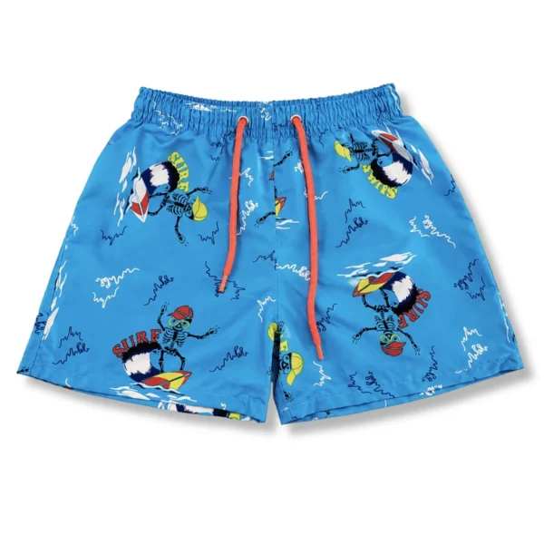Short de Baño Esqueleto Surf Celeste