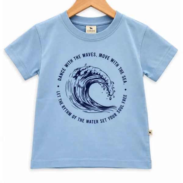 Remera Ola Celeste
