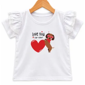 Remera Salchi Corazón Blanca Puntilla