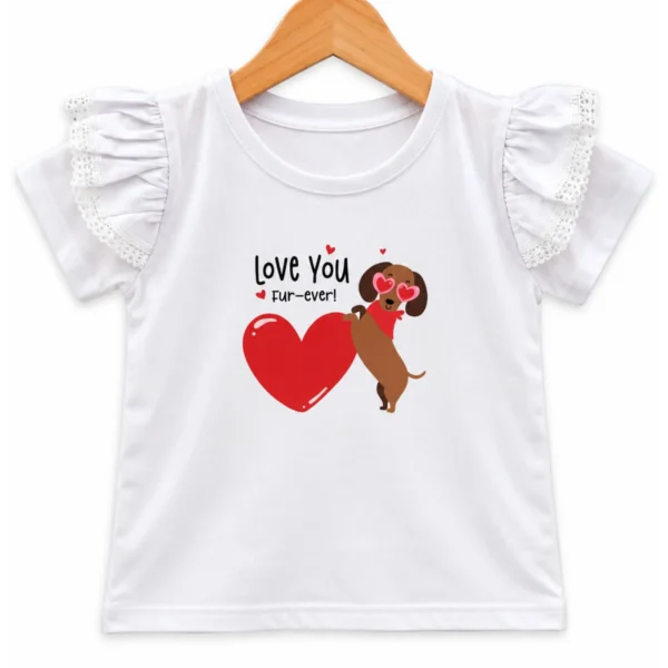 Remera Salchi Corazón Blanca Puntilla